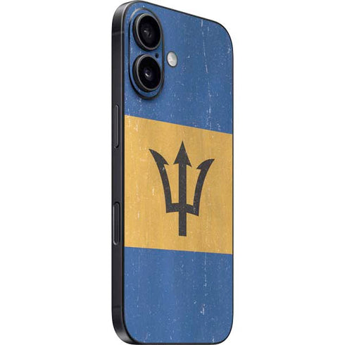 Barbados Flag Distressed iPhone 16 Skin